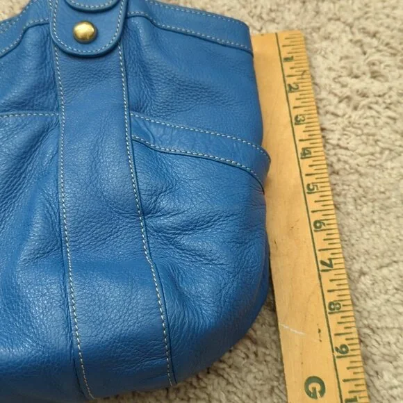 Nice Barr+Barr Women's Bag Blue Leather Purse Inside Card Pocket Hobo-lp - Picture 12 of 16